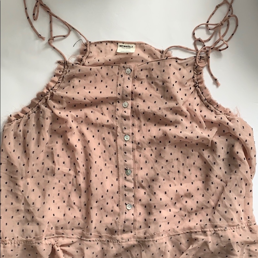 Free People intimately sheer nude ruffle top